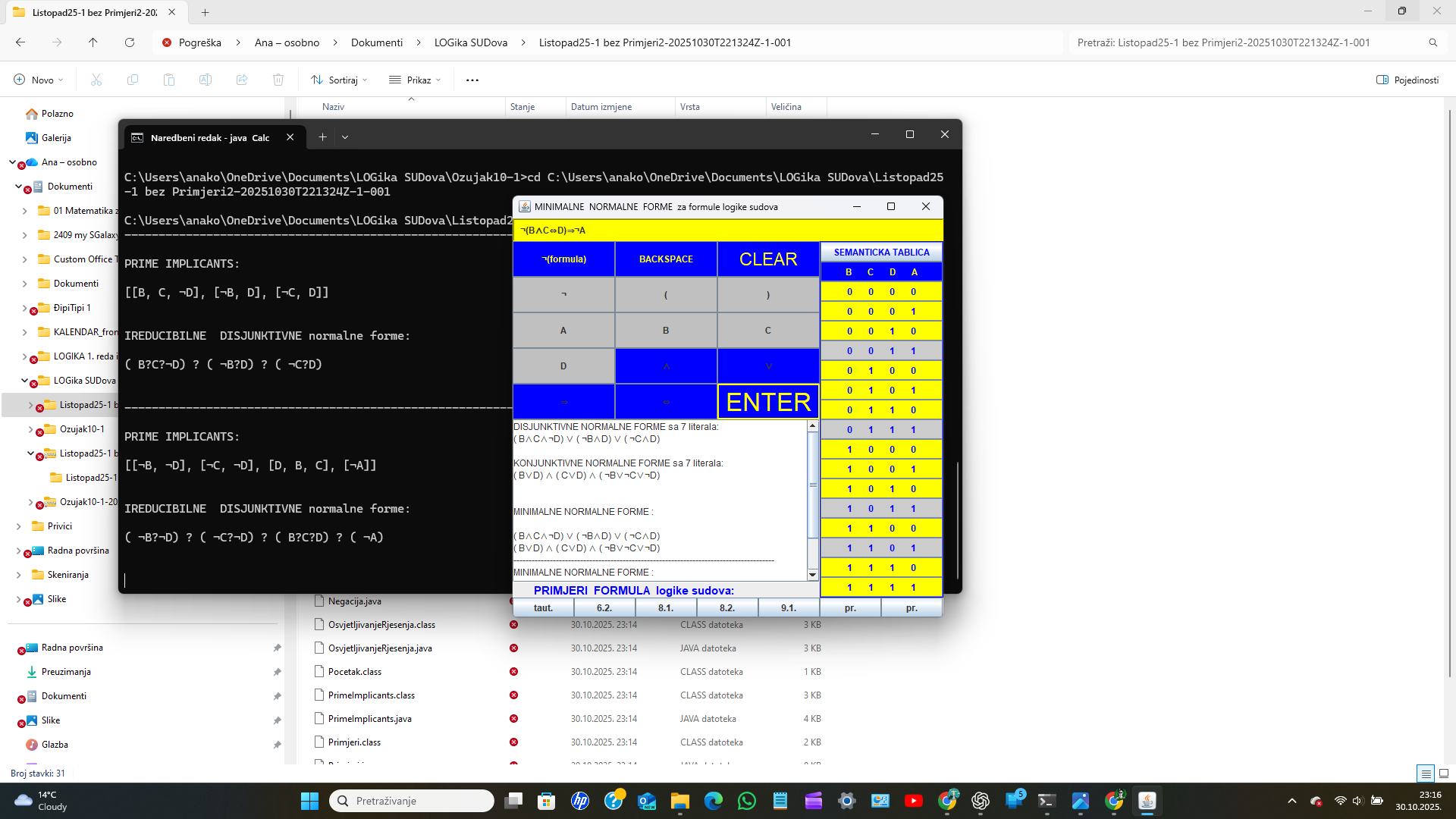 Minimization calculator for propositional logic — preview